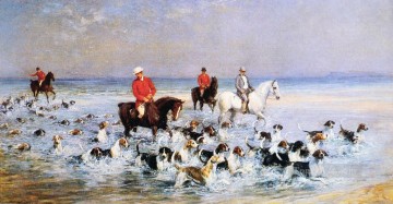  Heywood Oil Painting - A Summer Day in Cleveland Heywood Hardy horse riding